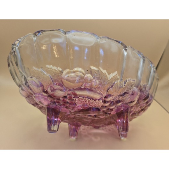 Vintage Pink Bowl 12" Indiana Glassfruit Garland Footed Oval Bowl. - Picture 10 of 16